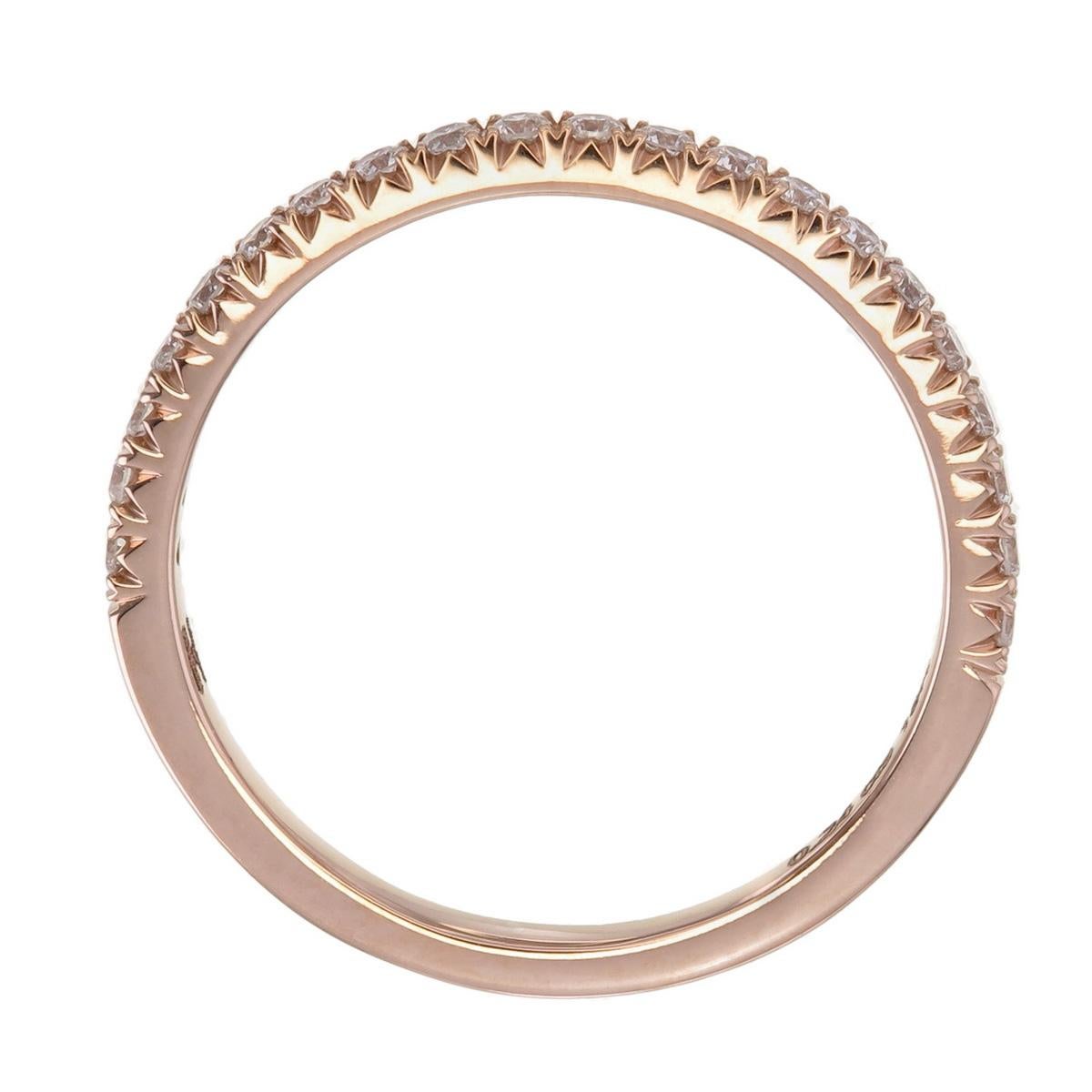 Radiant Cut Orloff of Denmark, 0.24 ct Half-Band Diamond Ring in 18 Karat Rose Gold For Sale
