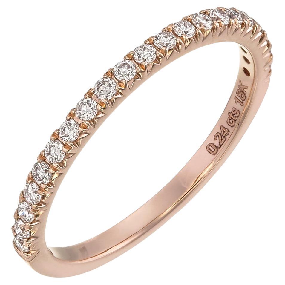 Orloff of Denmark, 0.24 ct Half-Band Diamond Ring in 18 Karat Rose Gold