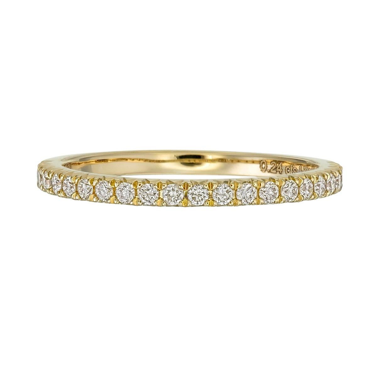 Contemporary Orloff of Denmark, 0.24 ct Half-Band Diamond Ring in 18 Karat Yellow Gold For Sale