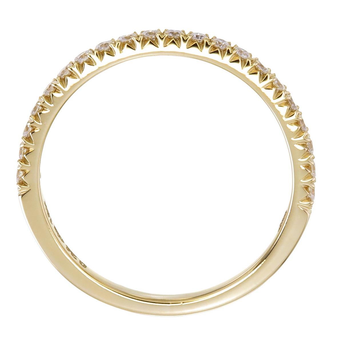 Radiant Cut Orloff of Denmark, 0.24 ct Half-Band Diamond Ring in 18 Karat Yellow Gold For Sale