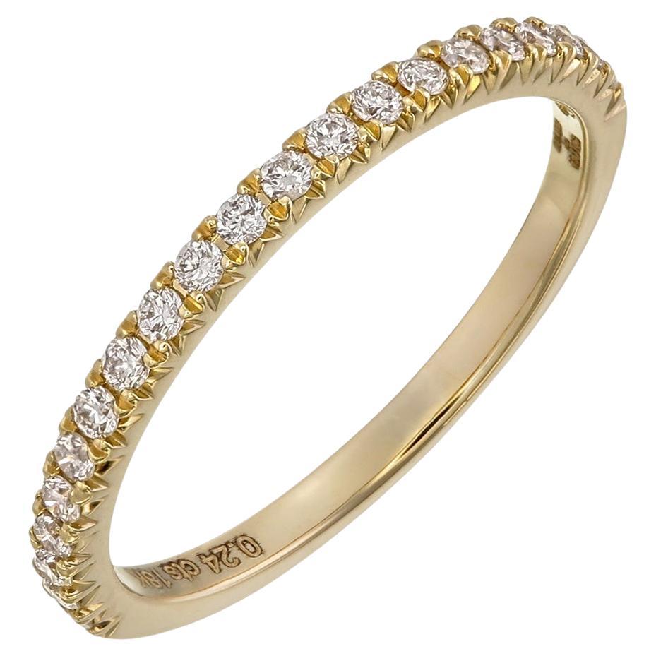 Orloff of Denmark, 0.24 ct Half-Band Diamond Ring in 18 Karat Yellow Gold For Sale