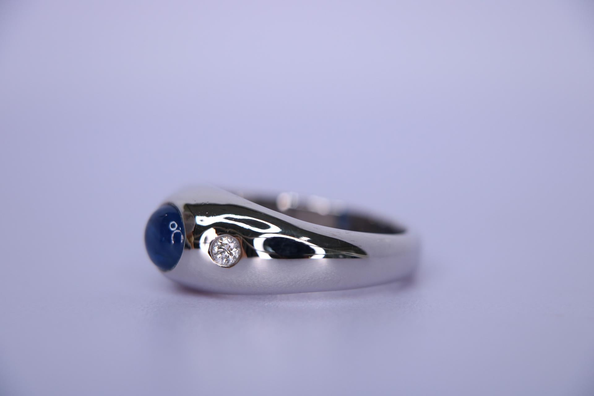 Contemporain Orloff of Denmark, 1 ct Blue Sapphire Diamond Silver Ring en vente