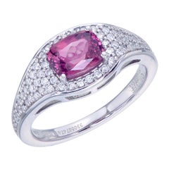 Orloff of Denmark, GIA - 1.00 ct Vivid Pink Tourmaline Ring set in 950 Platinum