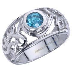 Orloff of Denmark, 1.20 ct Ocean Blue Zircon Ring in 925 Sterling Silver