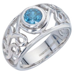 Orloff of Denmark, 1.15 ct Ocean Blue Zircon Ring in 925 Sterling Silver