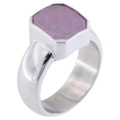 AS Sterling Denmark, Bague en argent 925 avec saphir rose de 12 ct