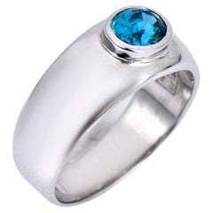 Orloff of Denmark, 1.3 ct Natural Blue Zircon Ring in 925 Sterling Silver