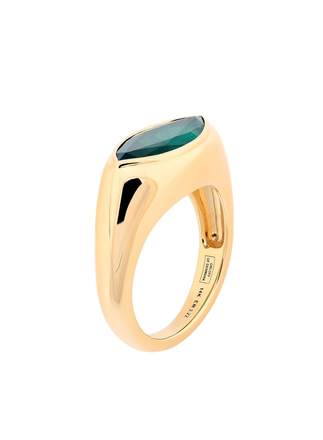 Orloff of Denmark - 14K Gold - Brazilian Emerald Sculpture Ring In New Condition For Sale In Hua Hin, TH