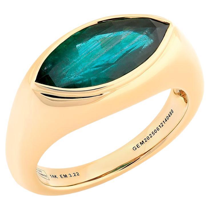 Orloff of Denmark - 14K Gold - Brazilian Emerald Sculpture Ring For Sale