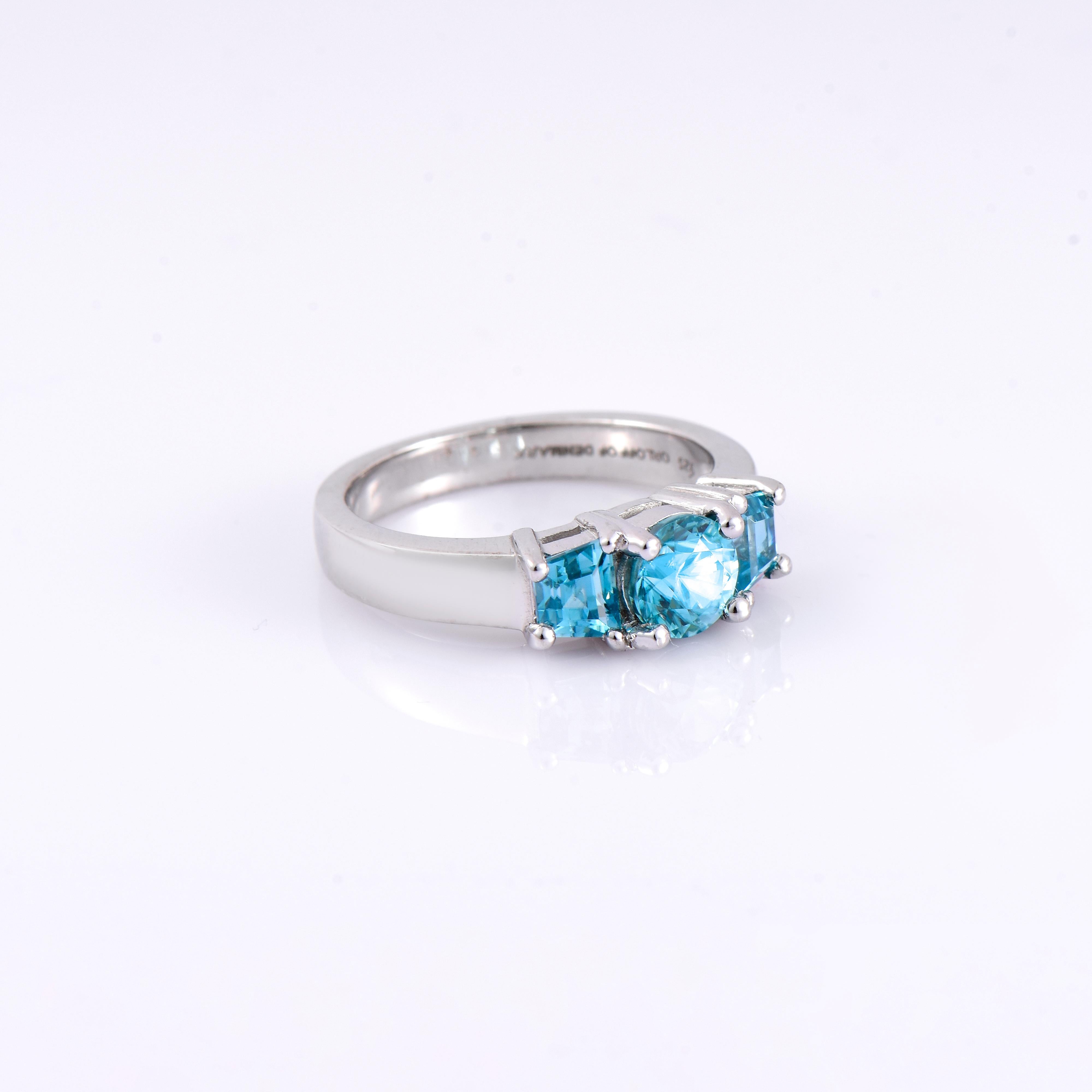 Contemporary Orloff of Denmark, 2.65 ct Natural Blue Zircon Ring in 925 Sterling Silver For Sale