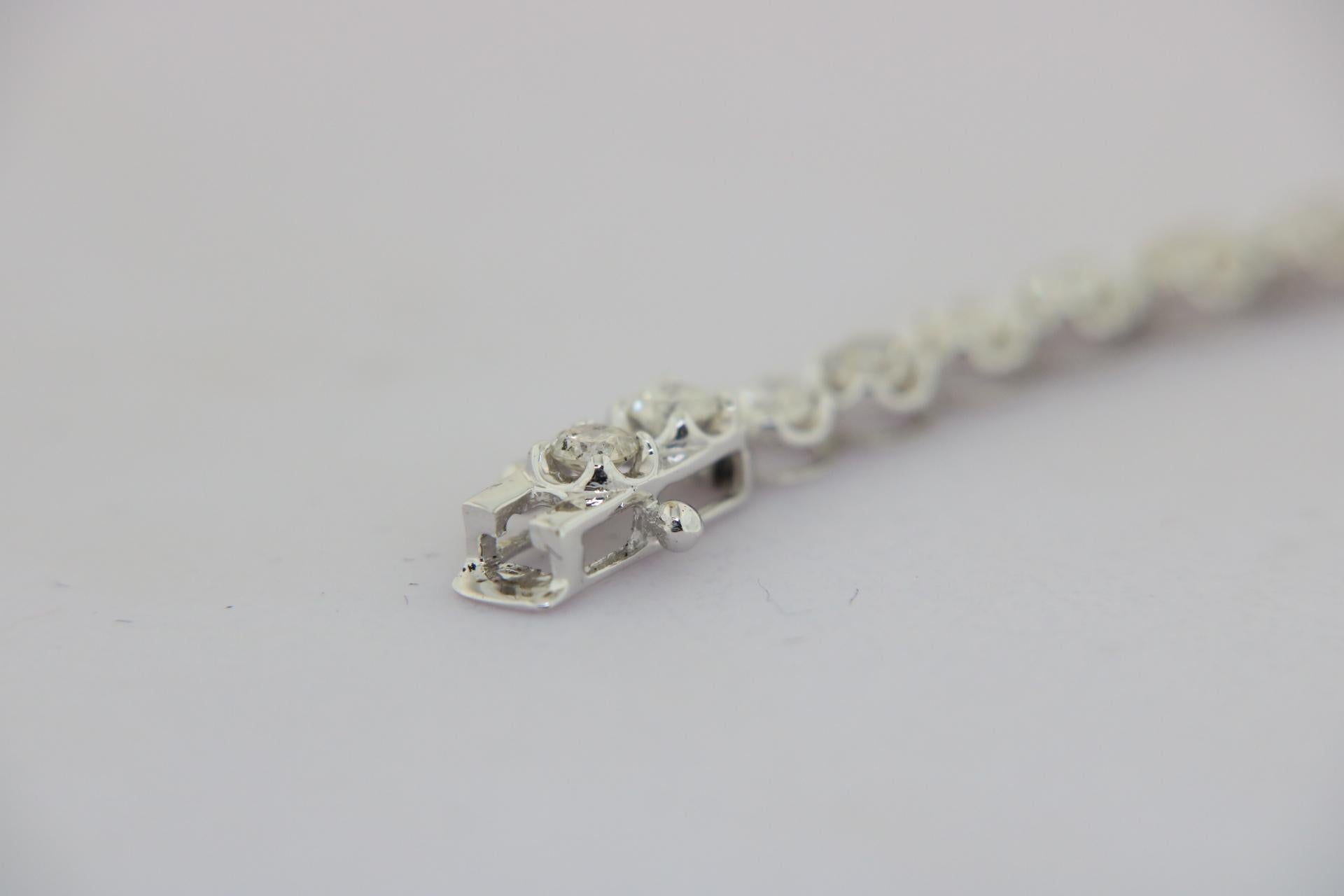 Round Cut Orloff of Denmark, 3 Carat Diamond Tennis Bracelet in 18 Karat White Gold For Sale