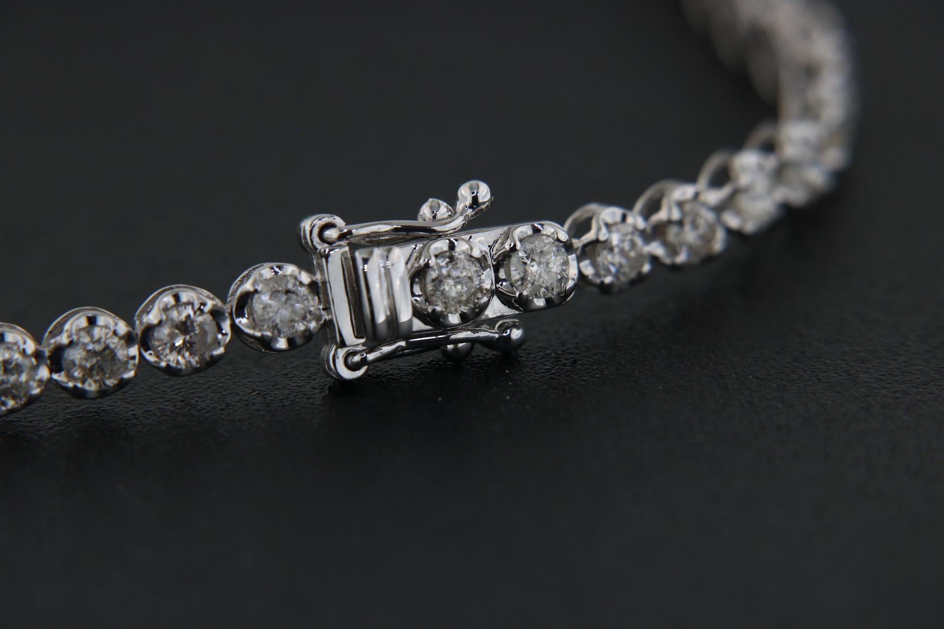 Women's or Men's Orloff of Denmark, 3 Carat Diamond Tennis Bracelet in 18 Karat White Gold For Sale
