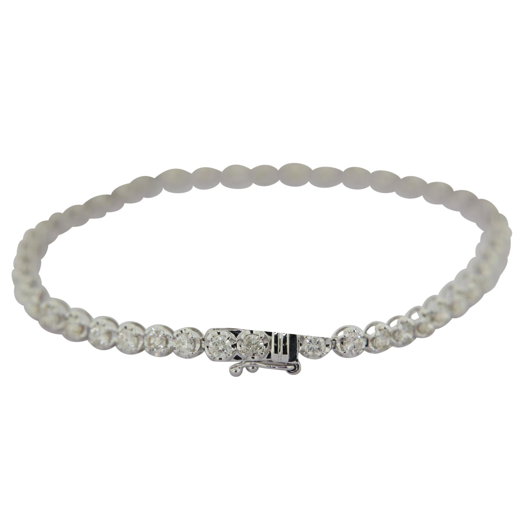 Orloff de Dinamarca, Pulsera de tenis con diamantes de 3 quilates en oro blanco de 18 quilates en venta