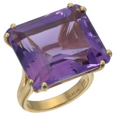 Orloff of Denmark, 34.43 ct Amethyst Cocktail Ring in 18K Gold-Plated Silver