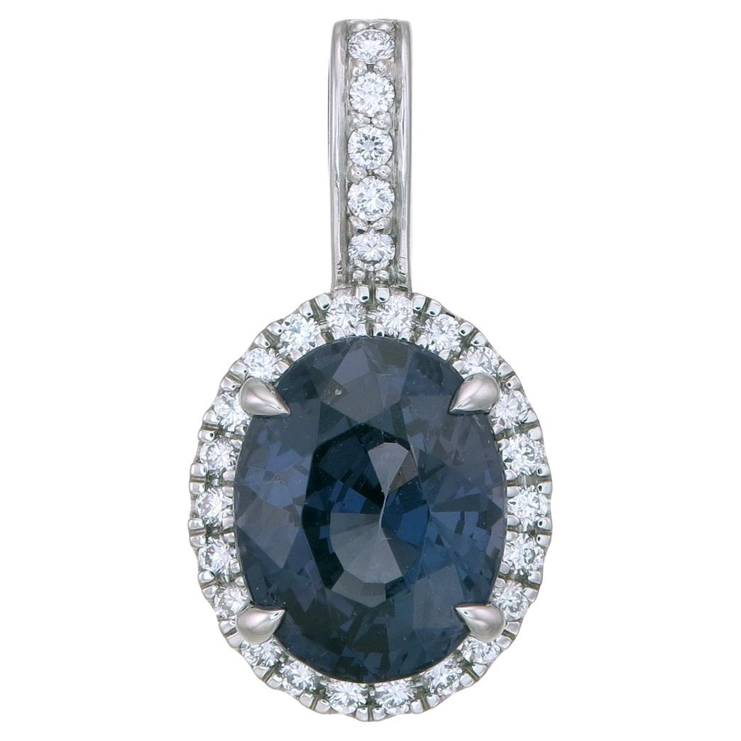 Orloff of Denmark, 3.60 Carat Violet Ceylon Spinel Diamond Pendant in 950 Platin For Sale