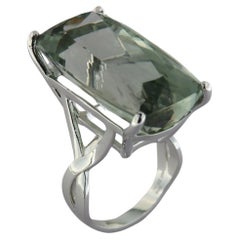 Orloff of Denmark, 39.22 Carat Green Amethyst 925 Sterling Silver Ring Orloff of Denmark, 39.22 Carat Green Amethyst 925 Sterling Silver Ring