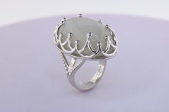 Orloff of Denmark, 40.90 carat Moonstone Ring in 925 Sterling Silver