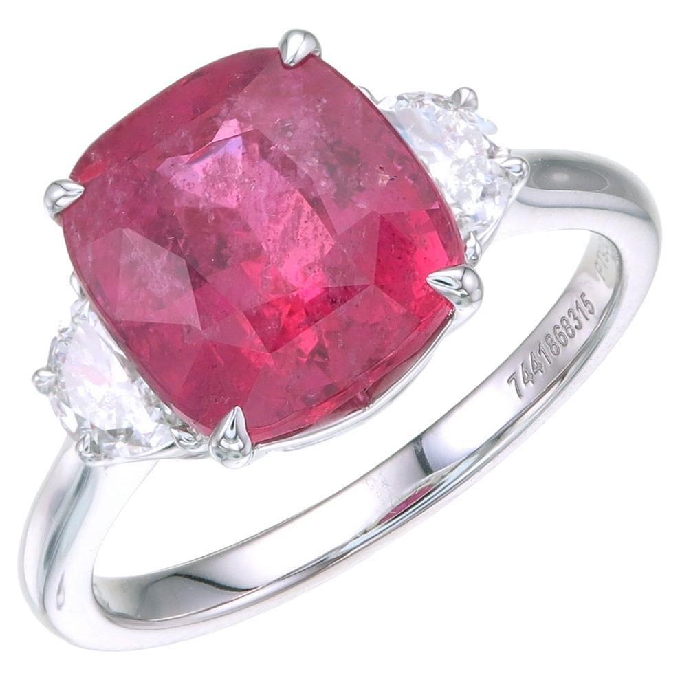 Orloff of Denmark, 4.52 Carat, Mahenge Spinel Diamond Engagement Ring
