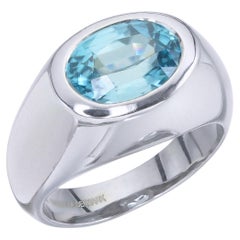 Orloff of Denmark, 4.52 ct Metallic Blue Zircon Ring in 925 Sterling Silver