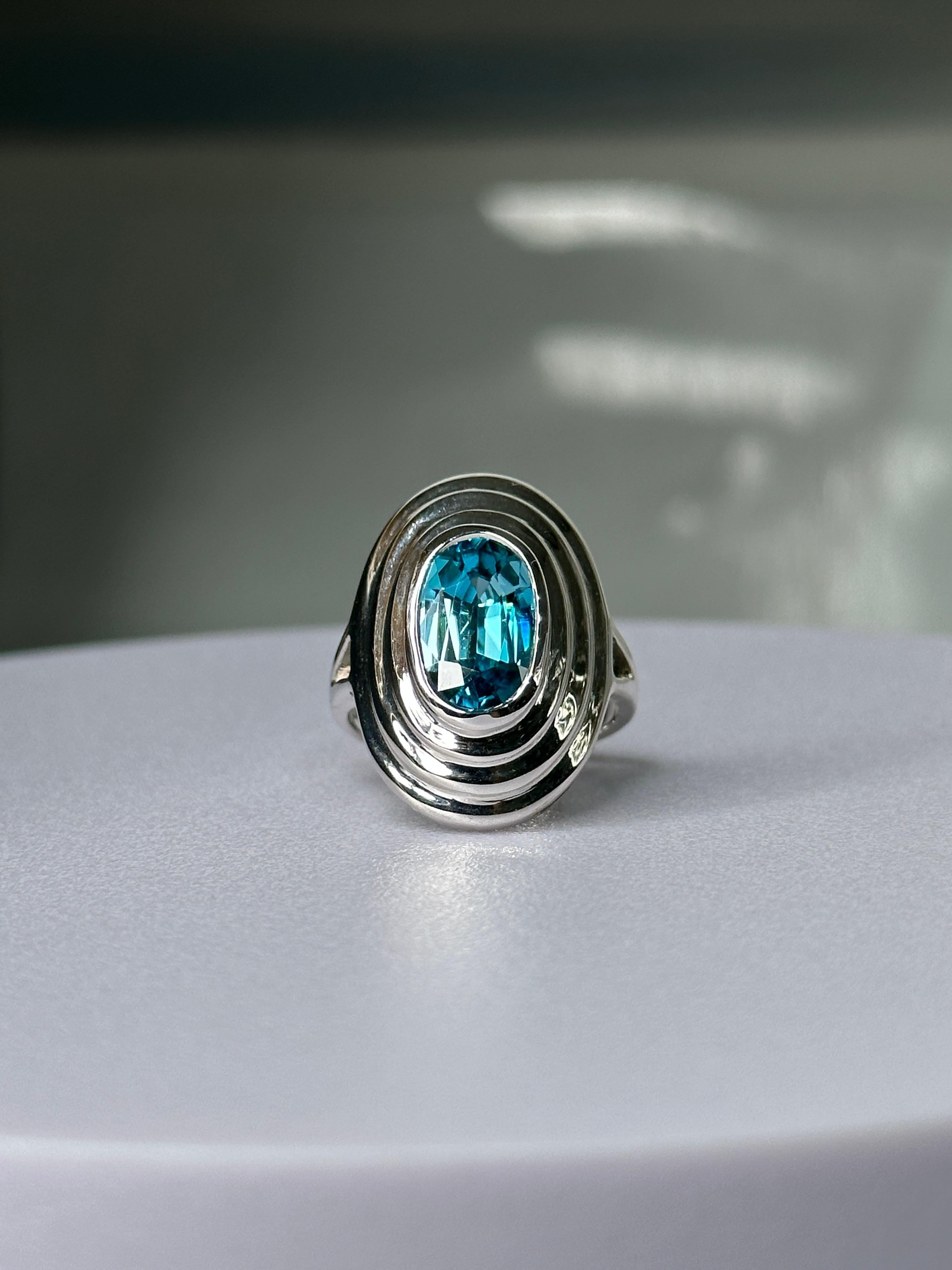 cambodian blue zircon ring