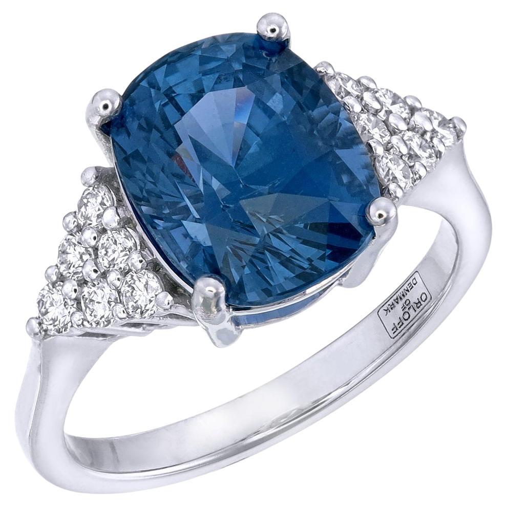 Orloff of Denmark, 4.80 ct Color-Change Spinel Diamond Ring in 18 Karat Gold For Sale