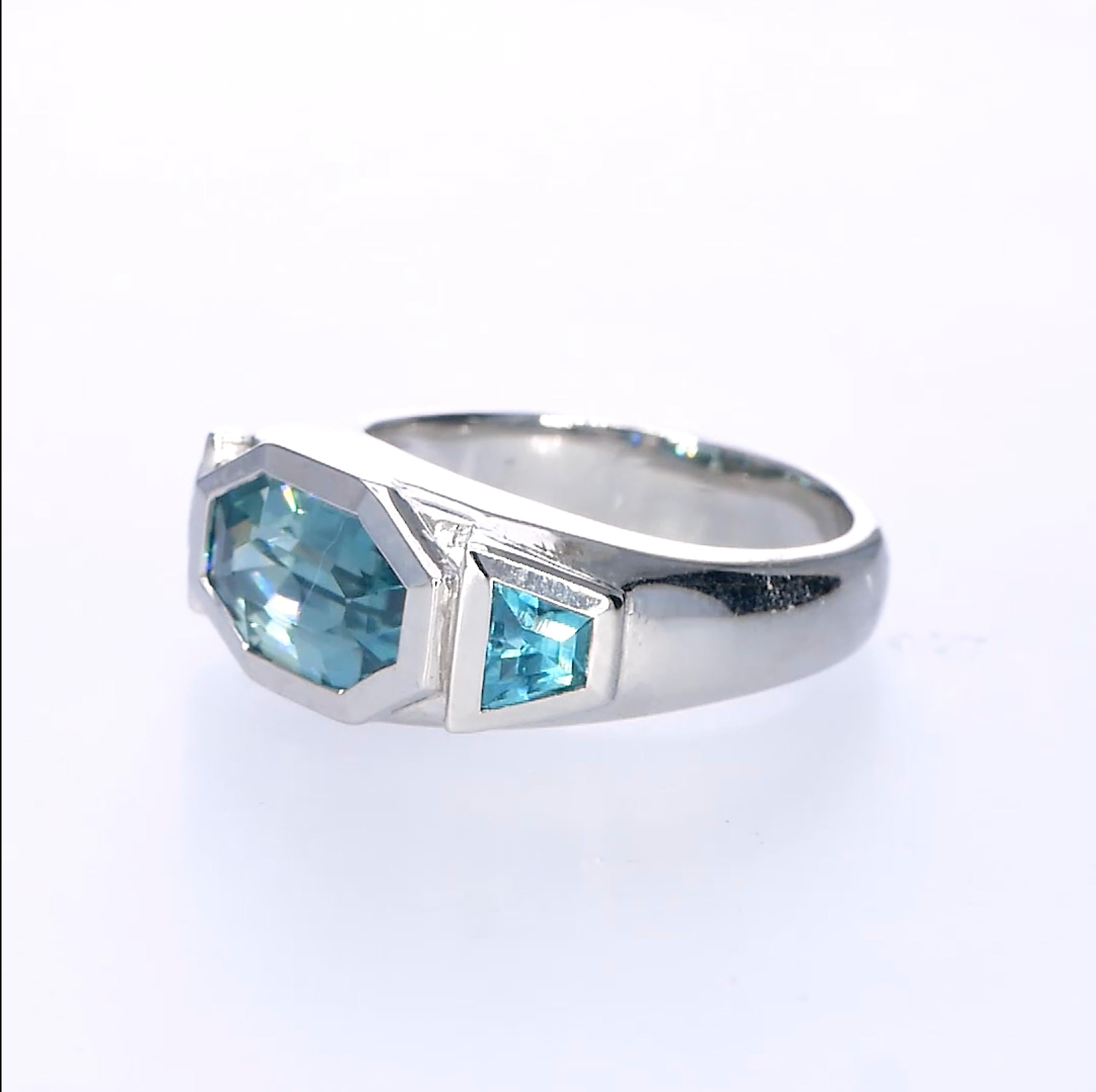 Mixed Cut Orloff of Denmark, 5.24 ct Natural Zircon Cocktail Ring in 925 Sterling Silver For Sale