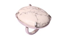 Orloff of Denmark, 56 carat Howlite Ring in 925 Sterling Silver