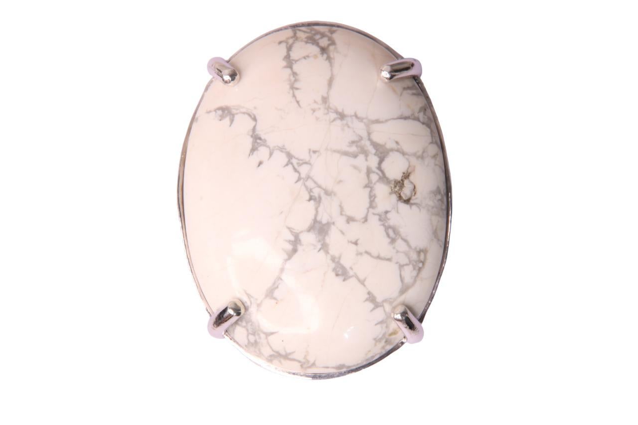 Contemporary Orloff of Denmark, 56 carat Howlite Ring in 925 Sterling Silver For Sale