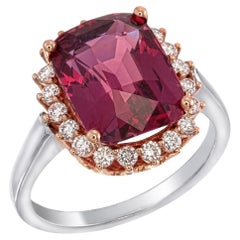 Orloff of Denmark, 6.40 ct Pinkish Red Spinel Diamond Ring in 18 Karat Gold