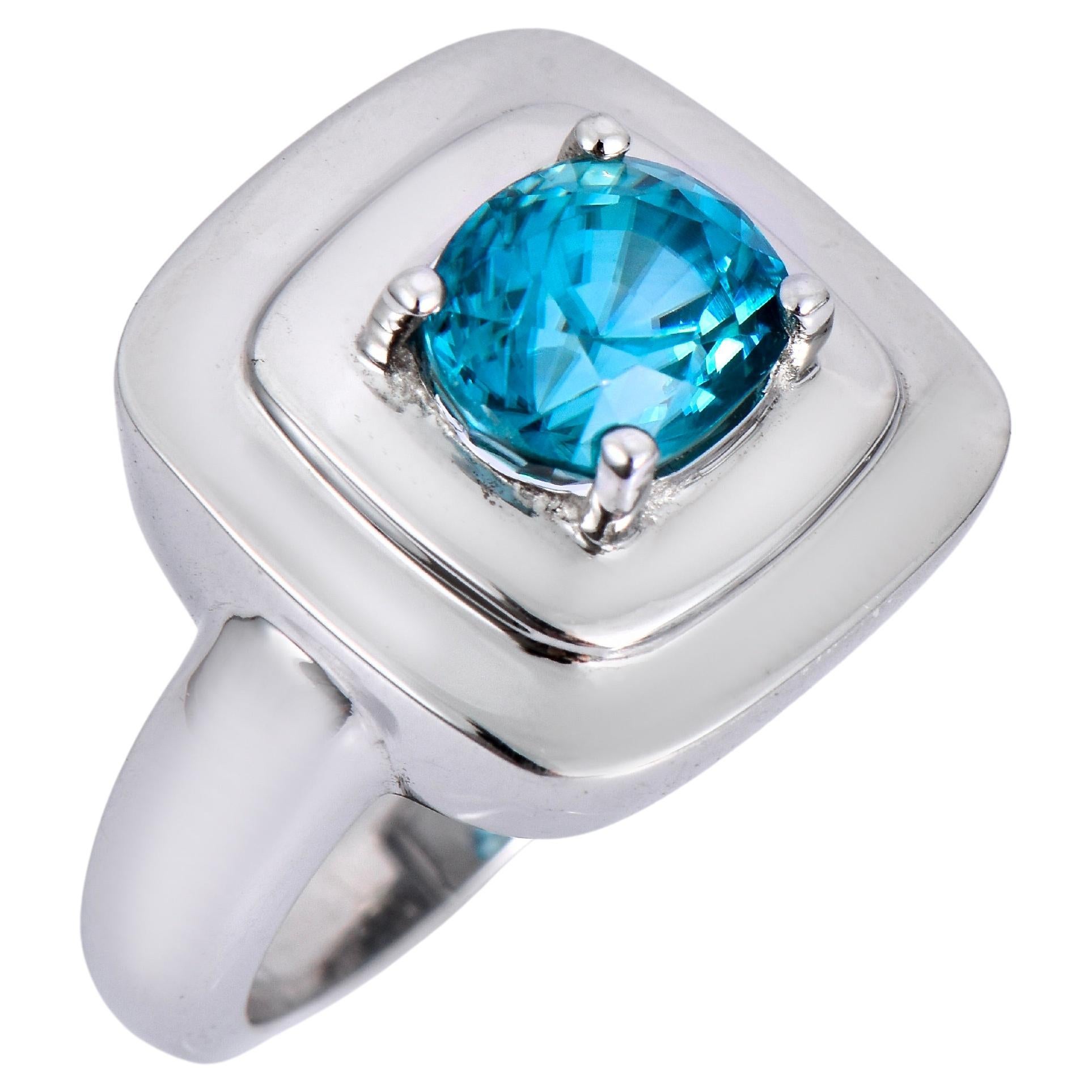 Orloff of Denmark, 6.62 ct Natural Zircon Ring in 925 Sterling Silver For Sale