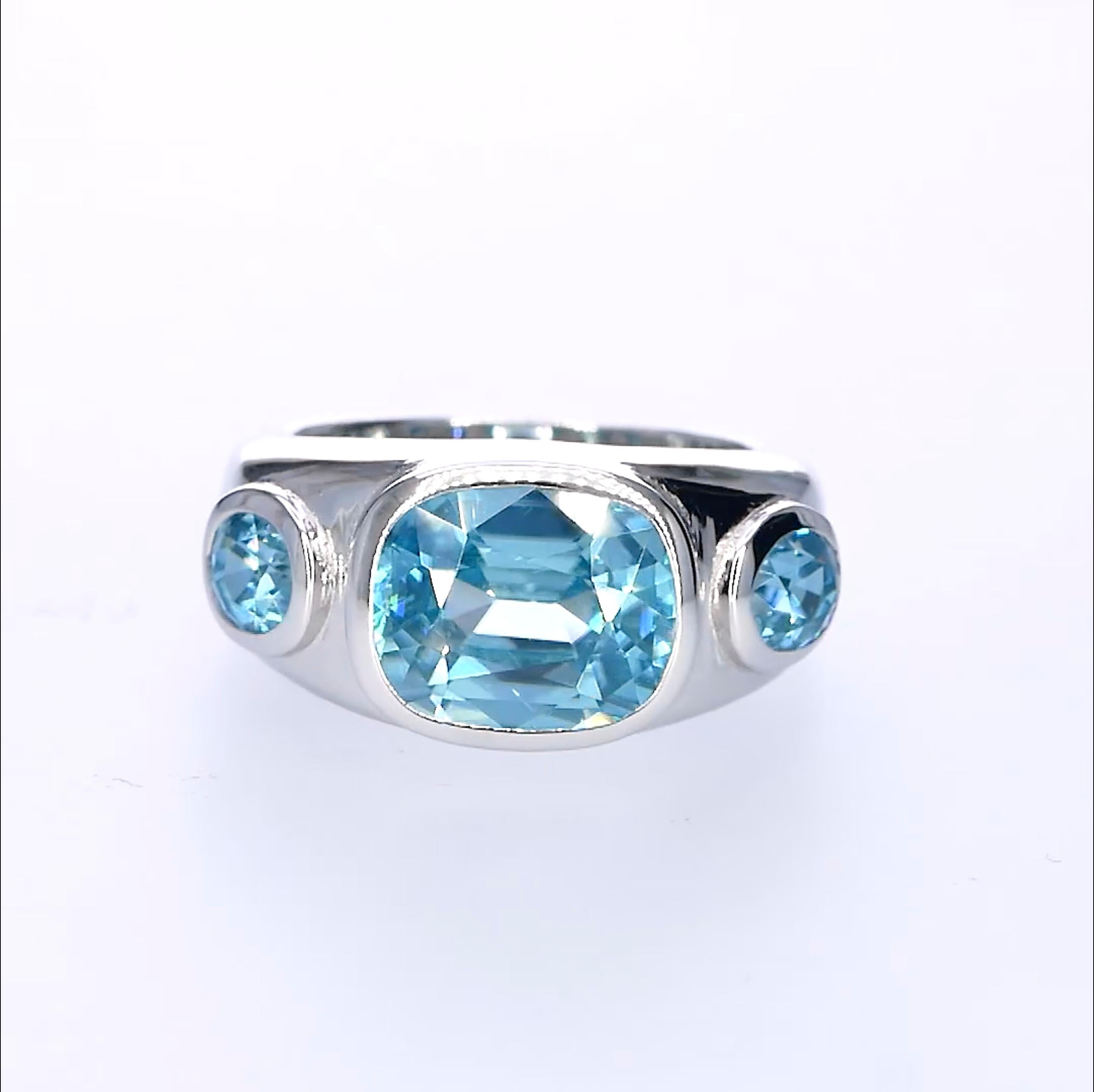 Mixed Cut Orloff of Denmark, 7.42 ct Natural Zircon Cocktail Ring in 925 Sterling Silver For Sale