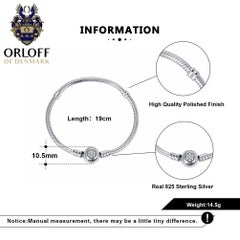 Orloff of Denmark, Bracciale in argento 925, forma floreale, zirconia cubica