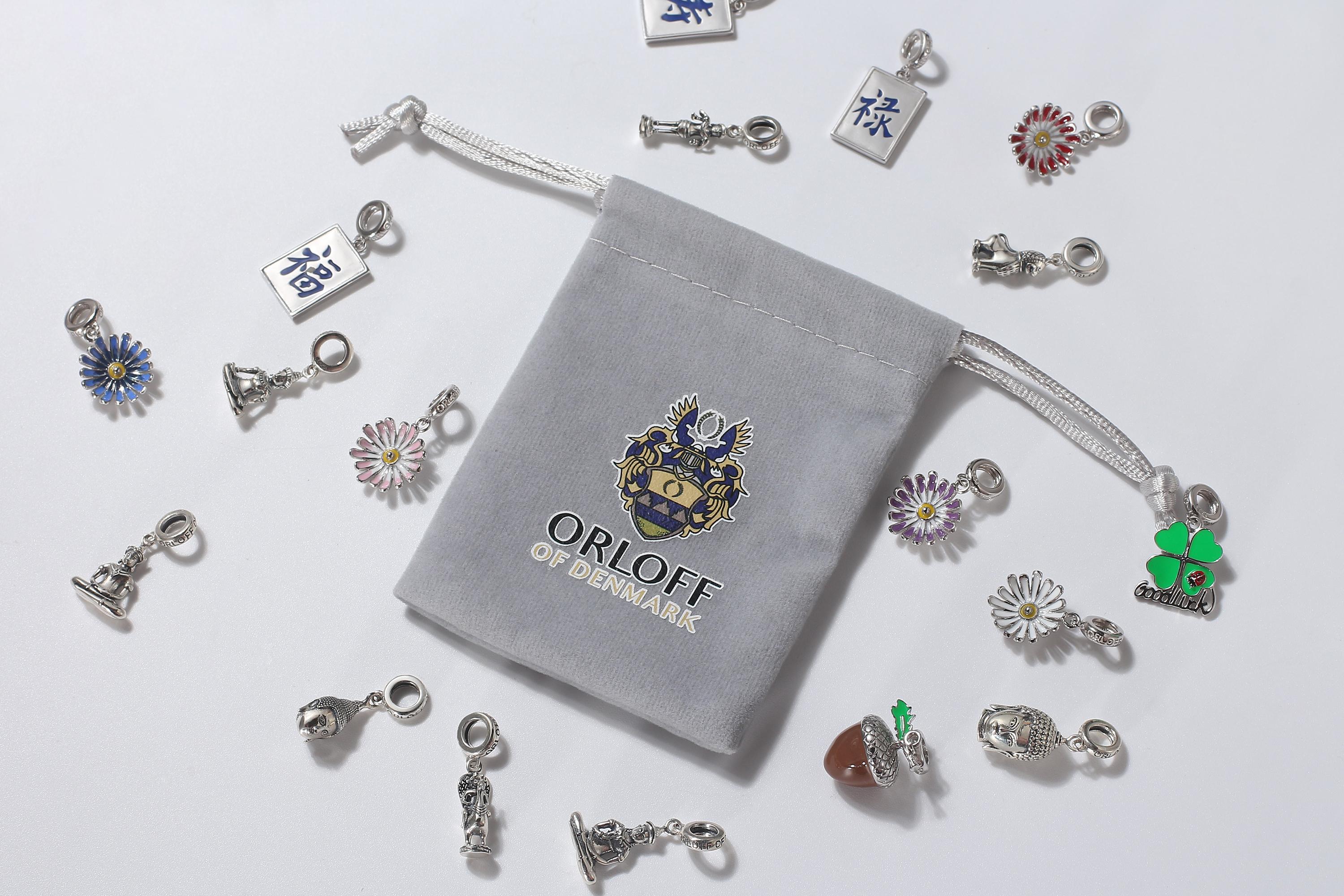 Orloff of Denmark - Bracelet en argent sterling 925 - Symbole de la paix, émail noir Unisexe en vente