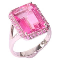 Orloff of Denmark, 9.38 carat Pink Topaz, Sapphire Ring in 925 Sterling Silver