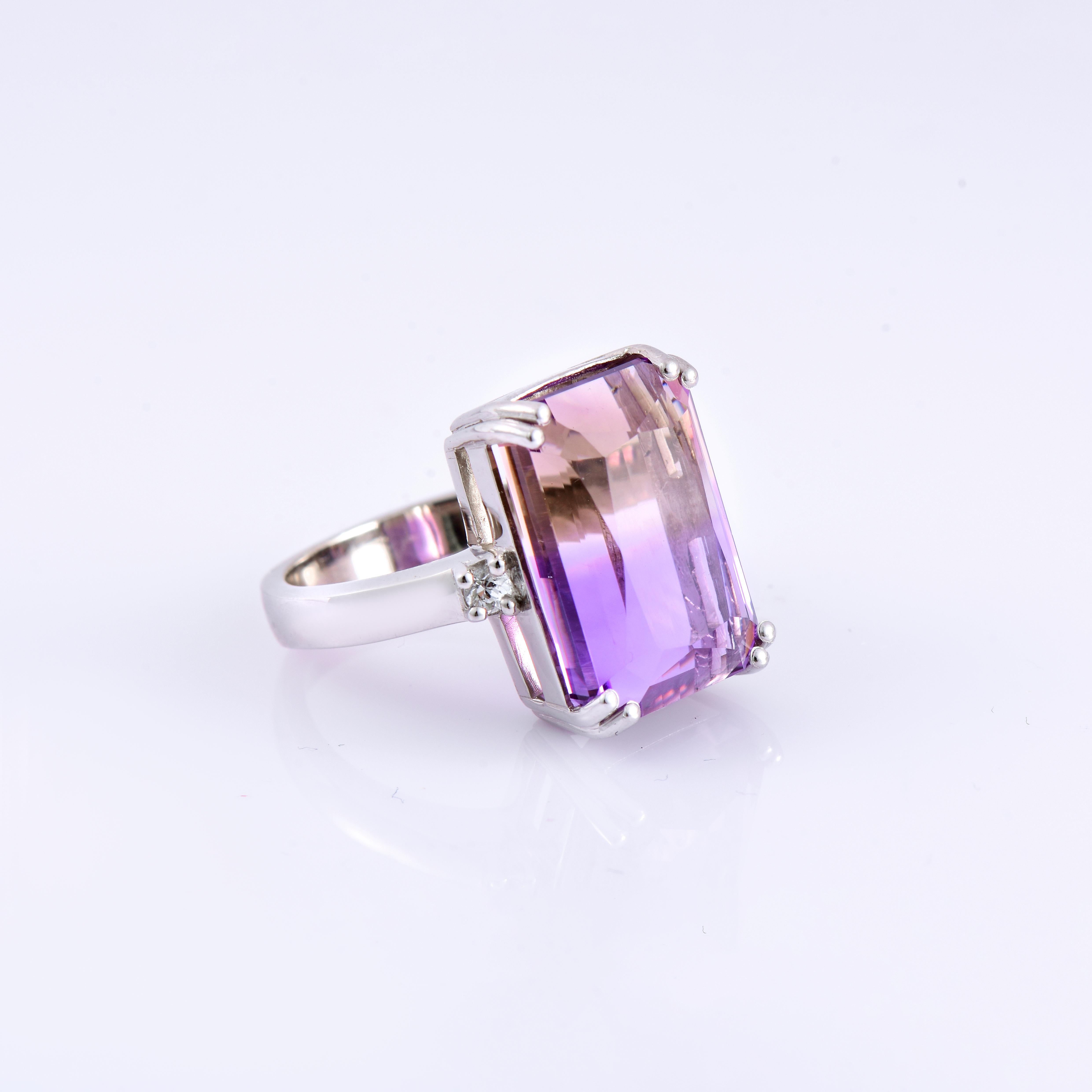 Contemporary Orloff of Denmark, Ametrine Sapphire Ring in 925 Sterling Silver For Sale