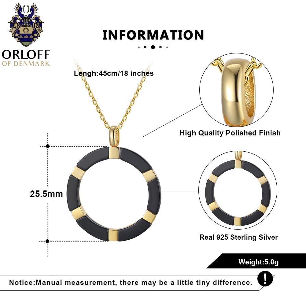 Orloff of Denmark, Aura Ringlet - 18 Karat schwarze Emaille-Sterlingsilber-Halskette im Angebot 2