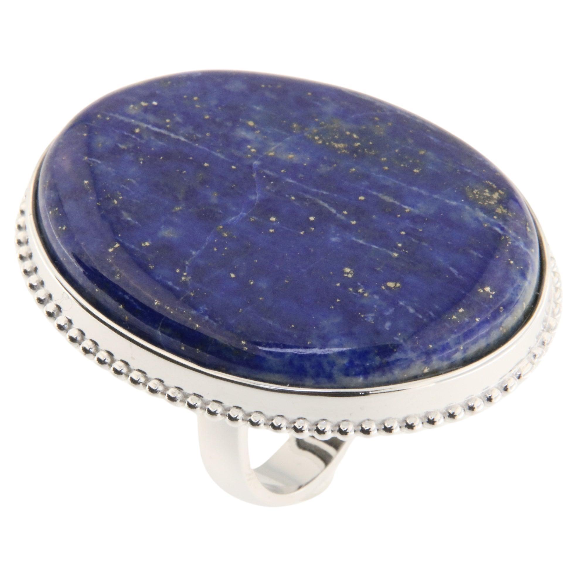 AS Sterling Denmark, Magnifique bague en lapis-lazuli de 73 carats en argent 925