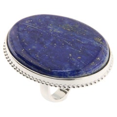 AS Sterling Denmark, Magnifique bague en lapis-lazuli de 73 carats en argent 925