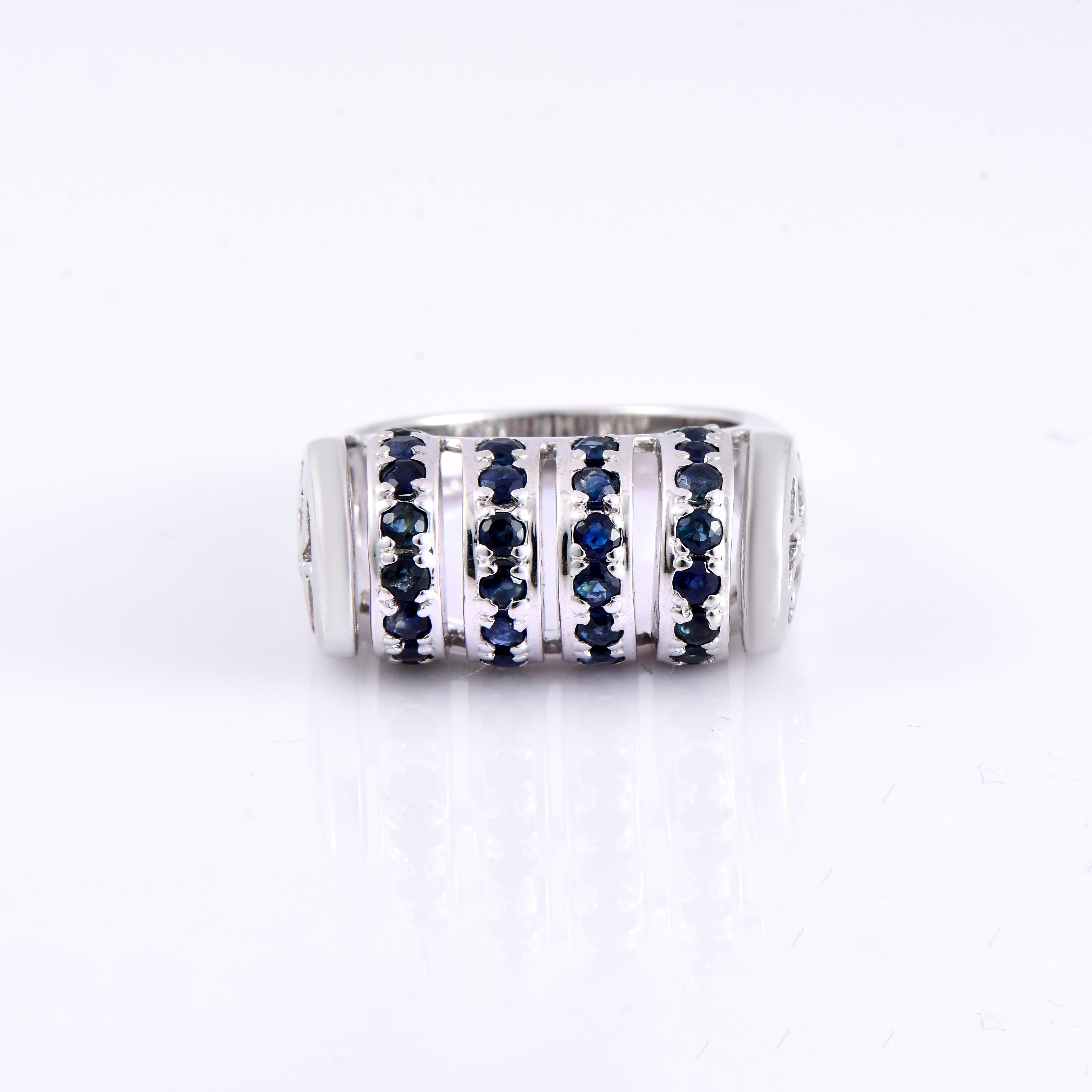Contemporary Orloff of Denmark, Blue Sapphire 925 Sterling Silver Ring