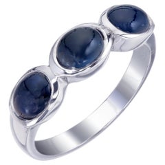 Orloff of Denmark, Blue Sapphire Three-Stone Ring forged in 925 Sterling Silver