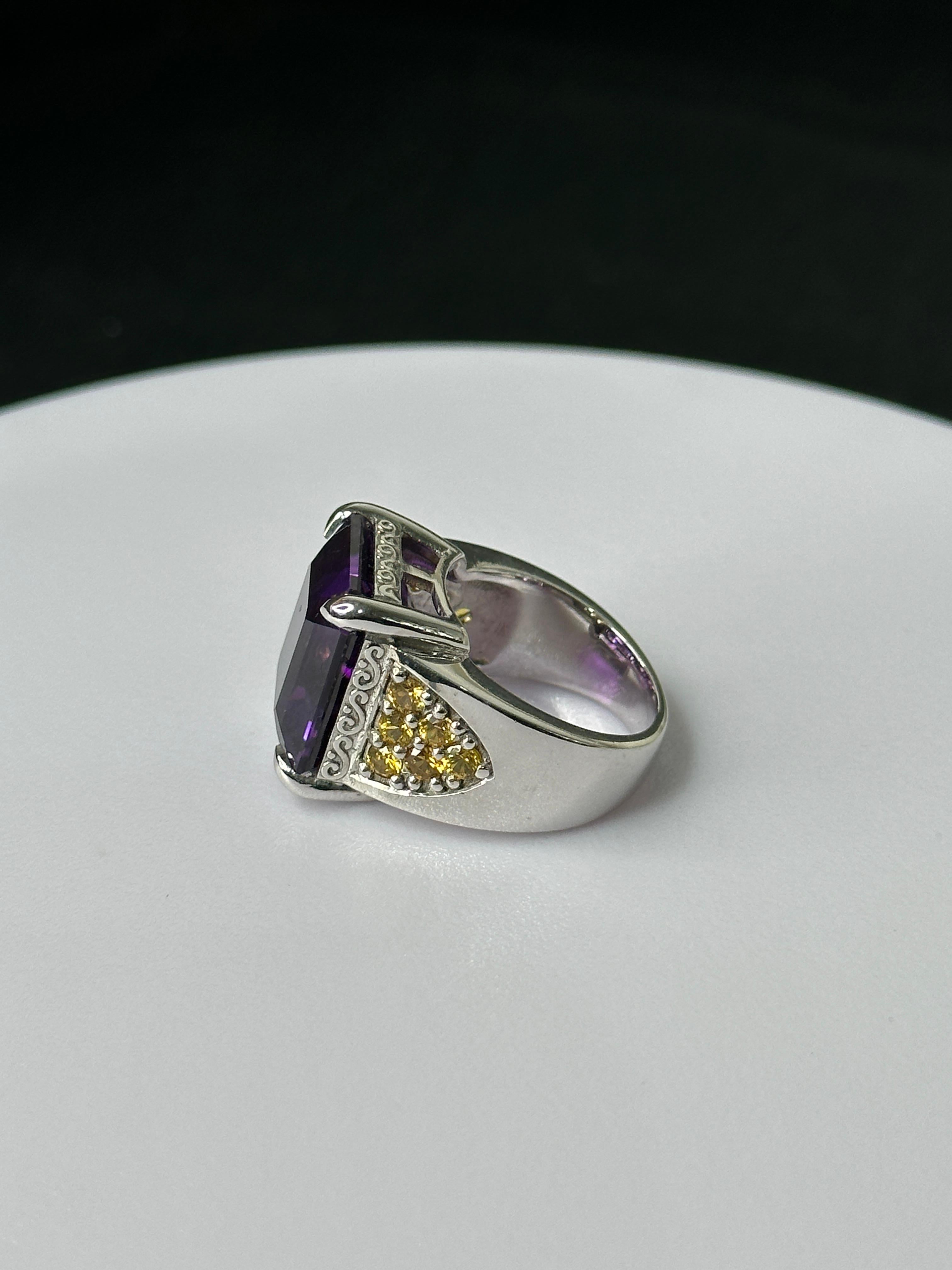 Orloff of Denmark, Ring mit tiefem Amethyst und Saphir in 925er Sterlingsilber gefasst im Zustand „Neu“ im Angebot in Hua Hin, TH