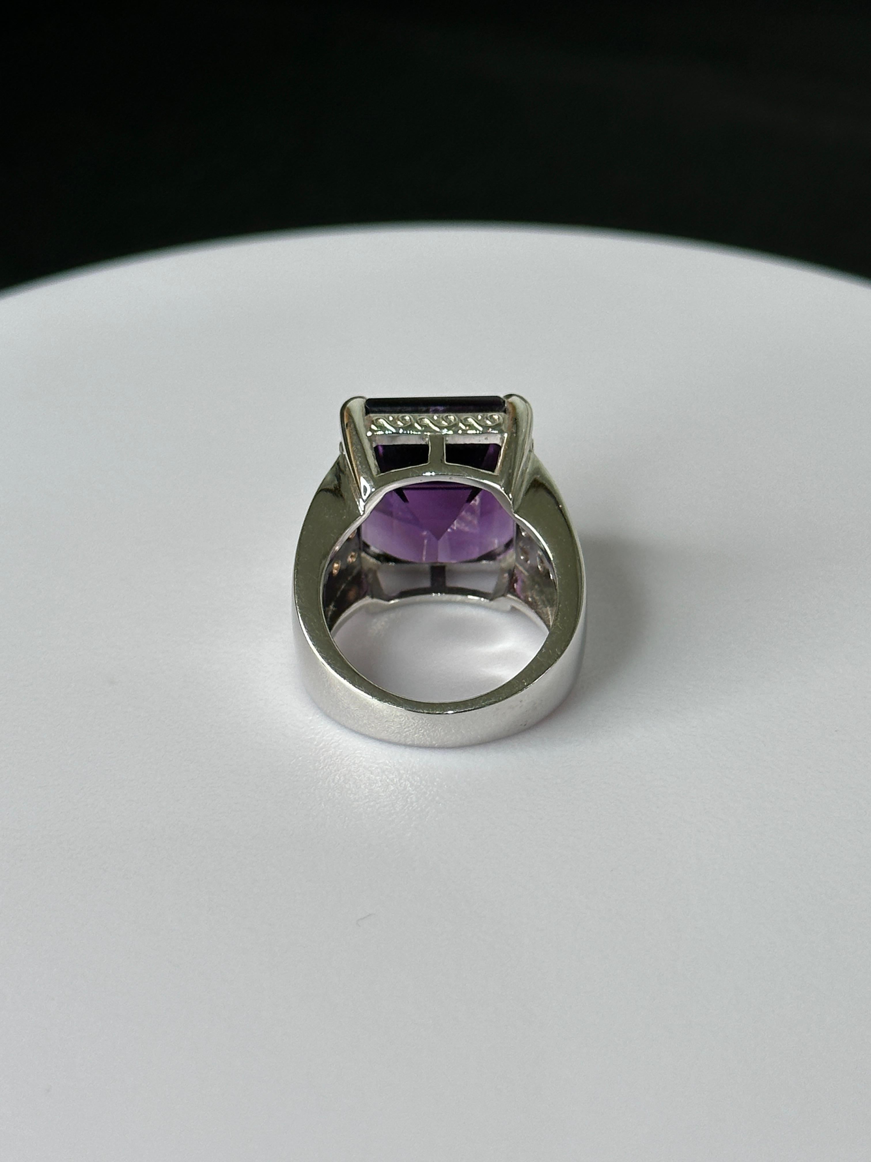 Orloff of Denmark, Deep Amethyst & Sapphire Ring set in 925 Sterling Silver In New Condition In Hua Hin, TH