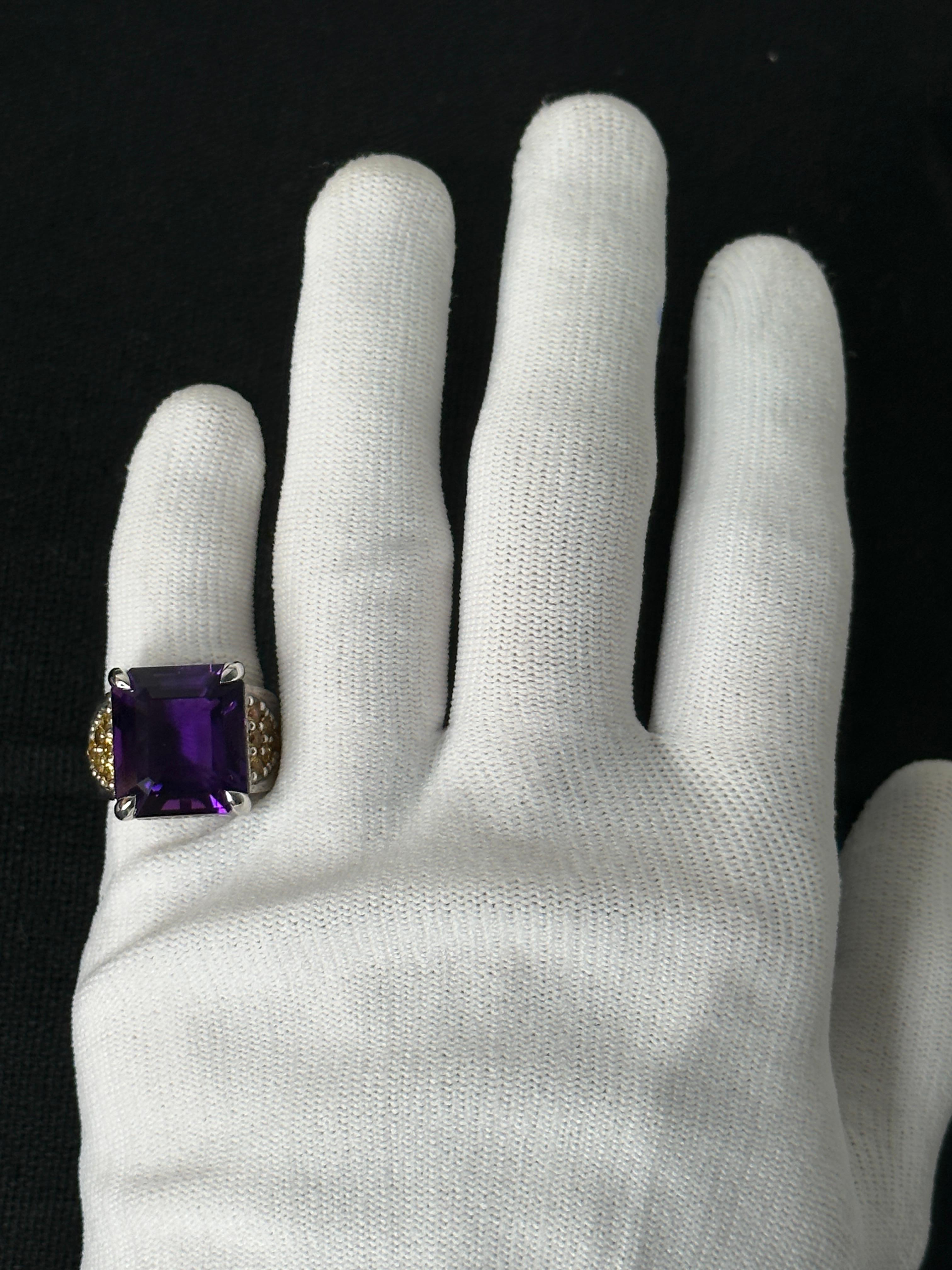 Orloff of Denmark, Ring mit tiefem Amethyst und Saphir in 925er Sterlingsilber gefasst im Angebot 2