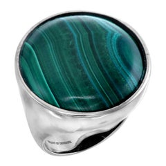 Orloff of Denmark, Ring aus zarter 25 Karat Malachit-Sterlingsilber