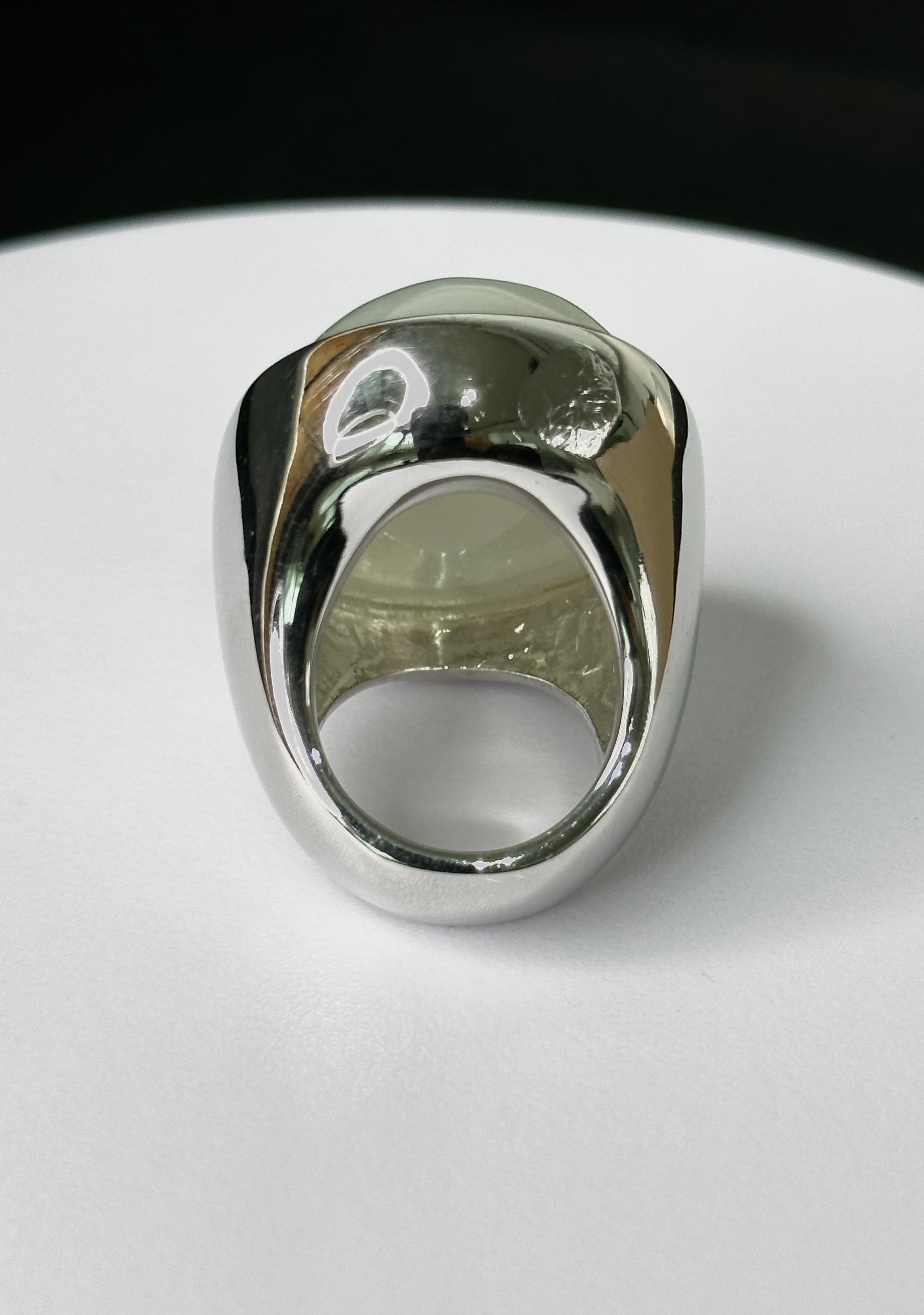 Women's or Men's Orloff of Denmark, Extravagant 83 carat Moonstone Sterling Silver Ring 