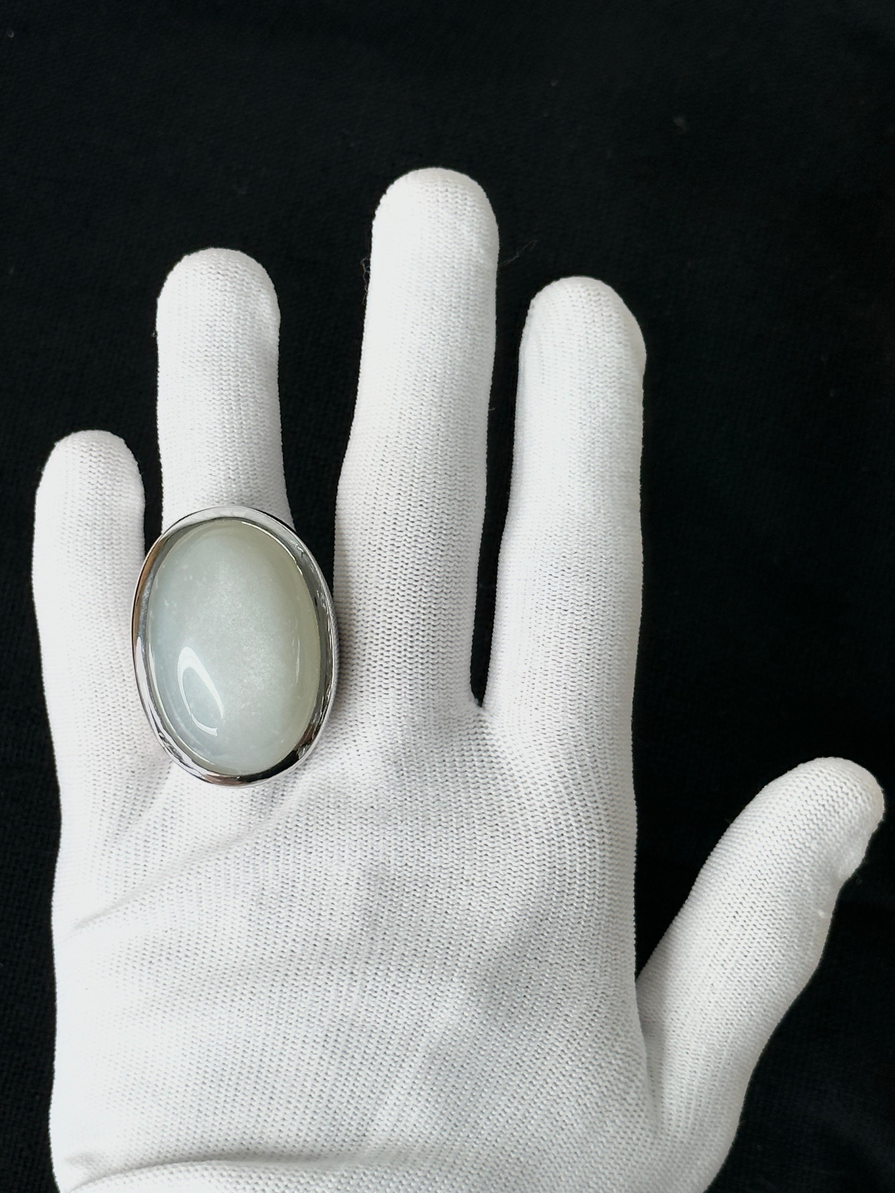 Orloff of Denmark, Extravagant 83 carat Moonstone Sterling Silver Ring  1
