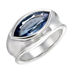 Orloff of Denmark - Eye of the Sea Sculpture Ring in platinum and Blue spinel