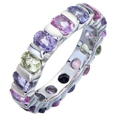 Orloff of Denmark, Fancy Sapphire Eternity Band forged in 925 Sterling Silver