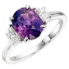 Orloff of Denmark - 'Purple Nebula' - Anello in platino con diamante e rubino fucsia