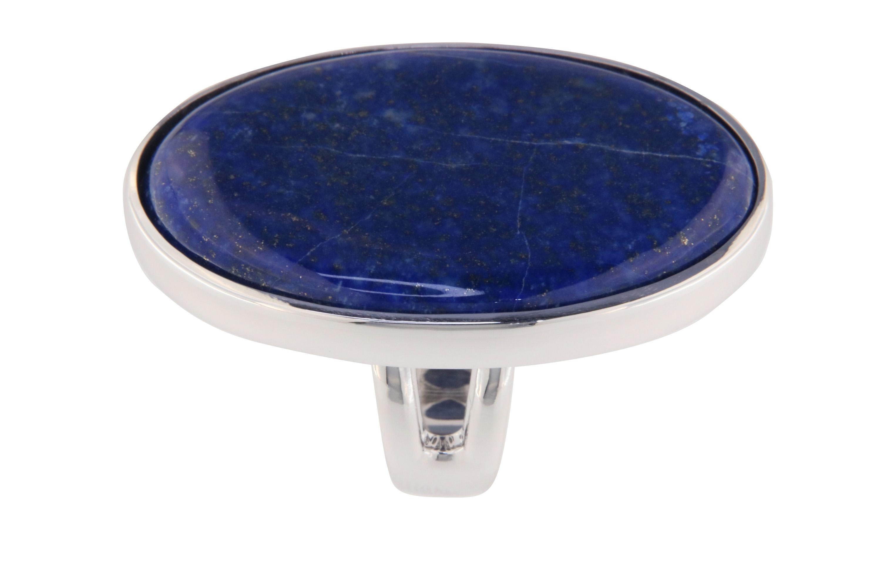 Contemporary Orloff of Denmark, Gorgeous 78 carat Lapis Lazuli Ring in 925 Sterling Silver For Sale